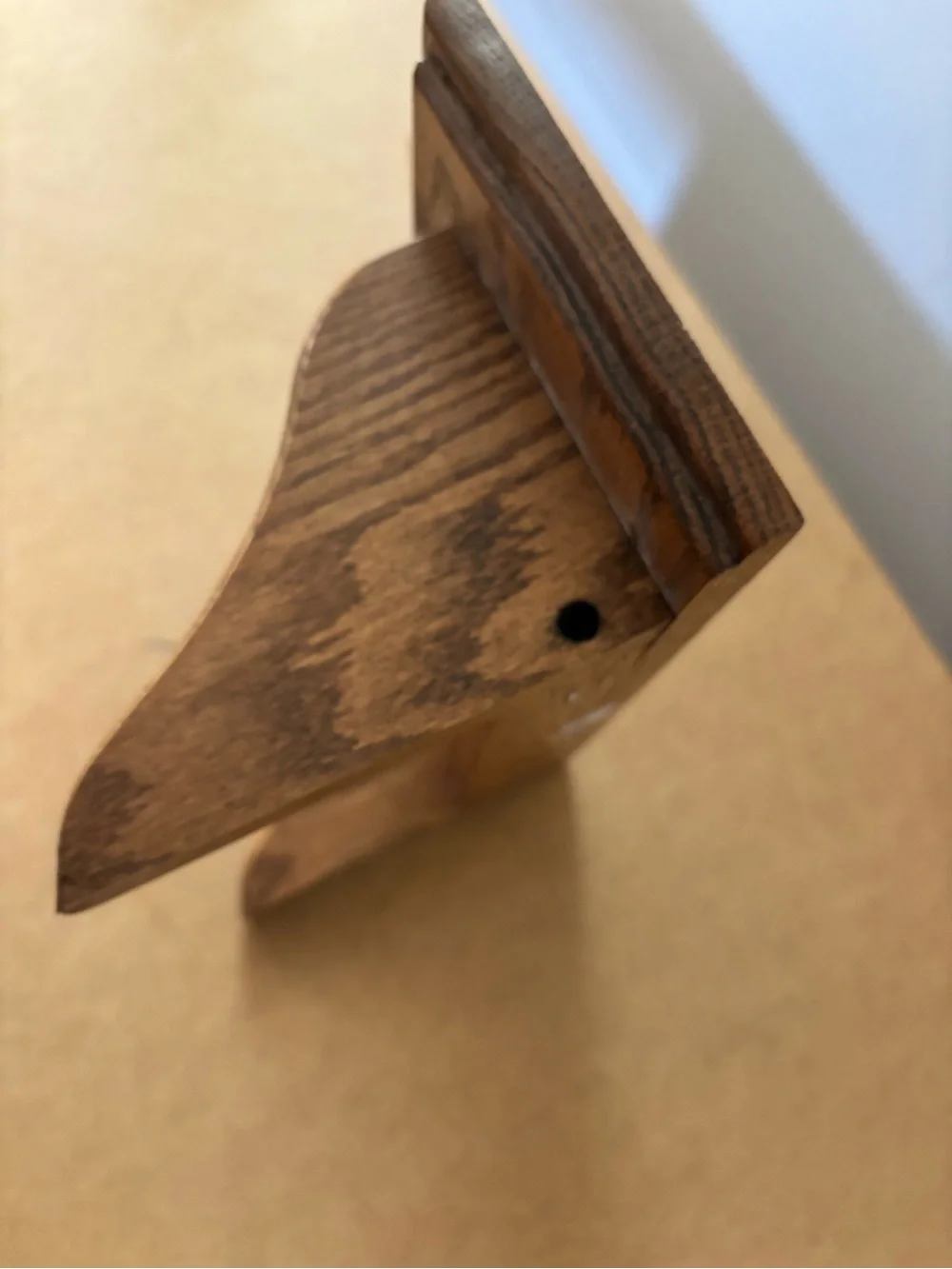 Hand Crafted Wall Display Shelf - Brown Wood